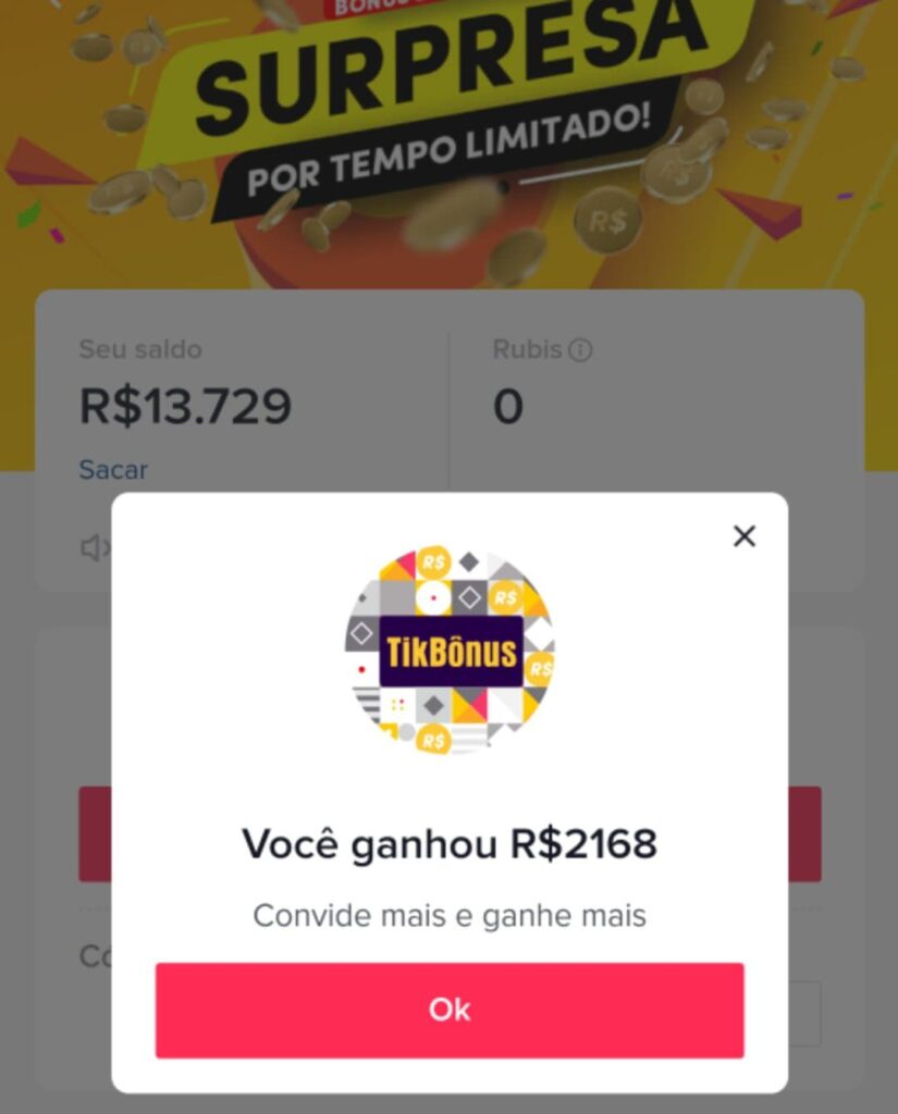 conta no tiktok que da dinheiro