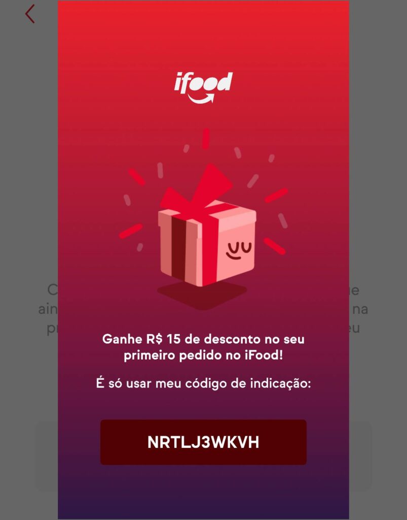 codigo indicação ifood