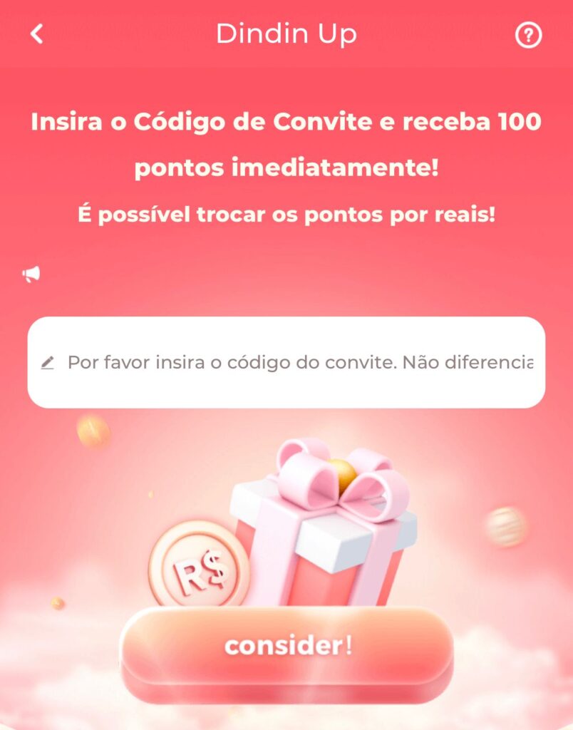 Codigo indicação Uplive dindin up