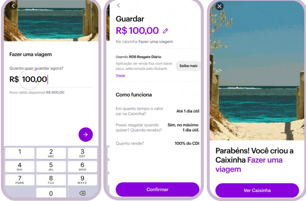 guardar dinheiro na caixinha nubank