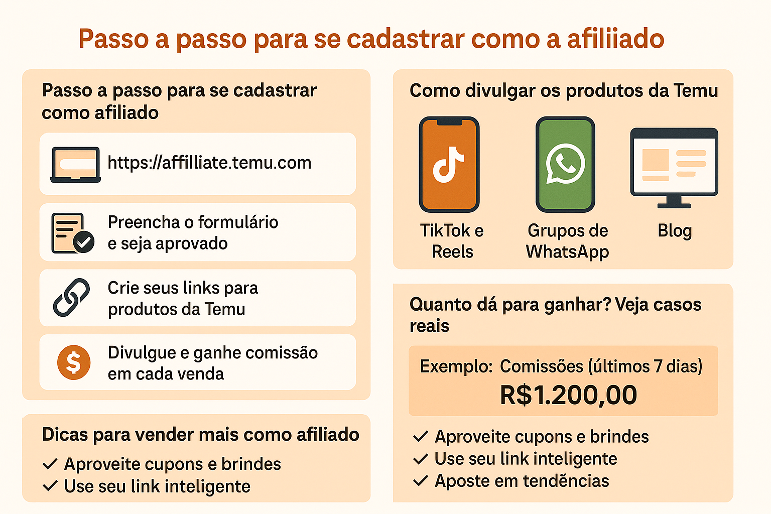 cadastrar afiliado temu